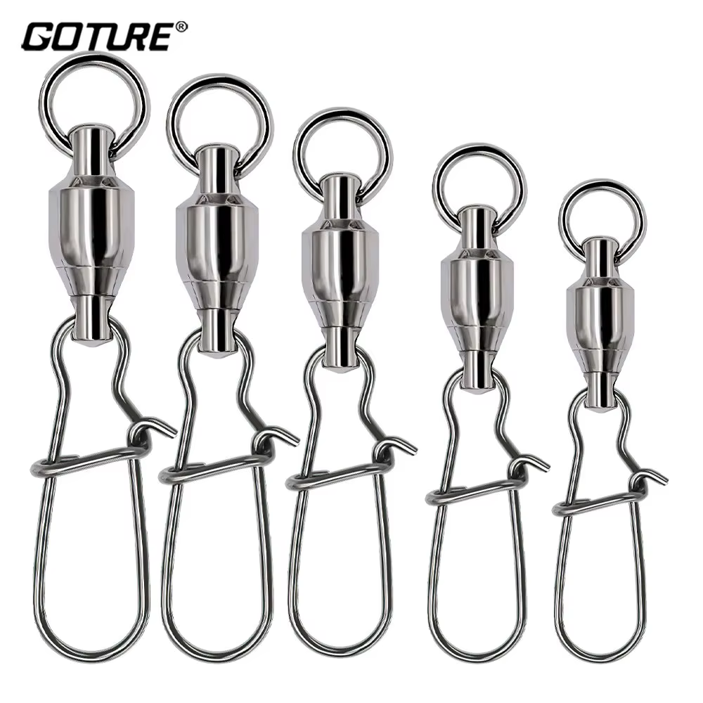 Goture Giratorios de Pesca Doble Rodamiento Acero Inoxidable Fuertes