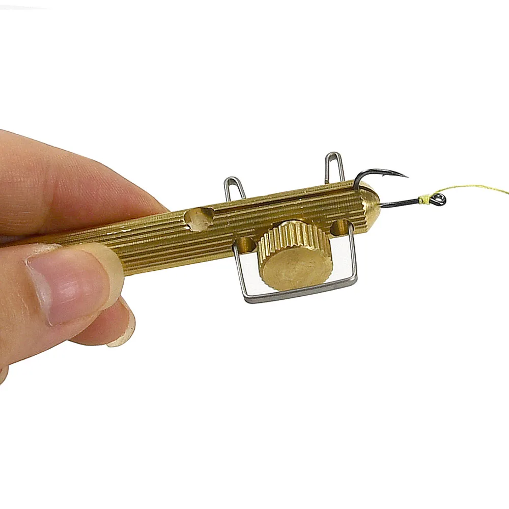Atador de nudos de pesca doble cabezal de aleación ligera aluminio - imagen 3