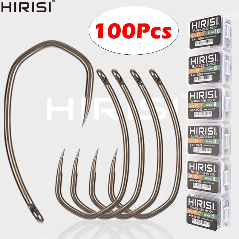 Hirisi 8042 – Anzuelos de pesca con muerte, ojal y recubrimiento PTFE - imagen 3