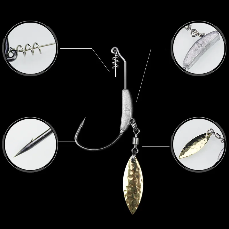 Configuración completa del jig head con señuelo