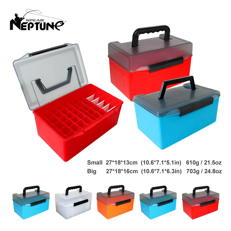 Caja organizadora de pesca plástica para jigs, vinilos y señuelos