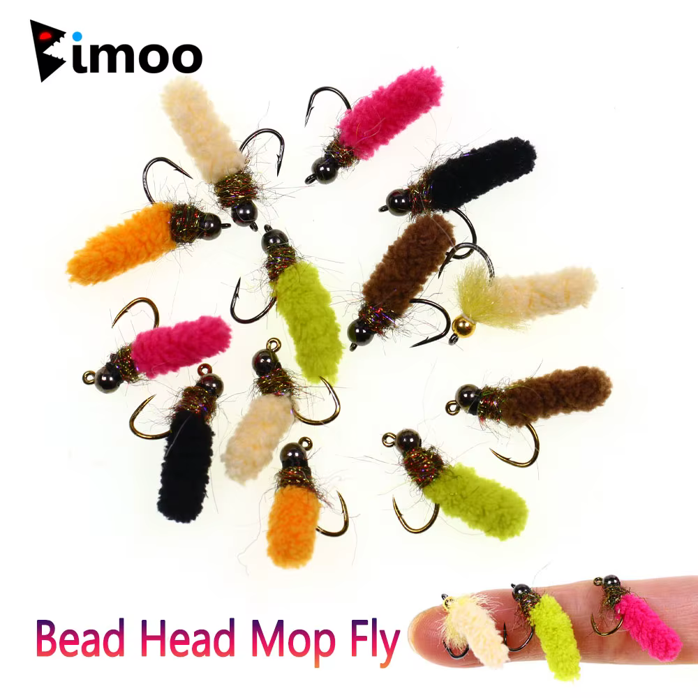 Bimoo Señuelos de pesca trucha Caddis Larva Jig Head hundimiento rápido - imagen 4