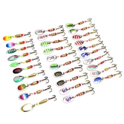 Kit de pesca con señuelos giratorios y cucharillas lentejuelas