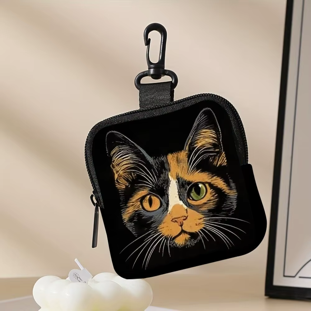 Monedero con diseño de gato con auriculares dentro