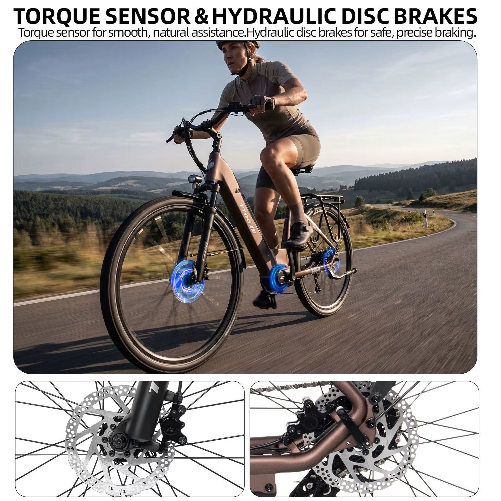Bicicleta Eléctrica TTGO C7SE – Motor Bafang transmisión media 250W y batería 36V 18Ah - imagen 4