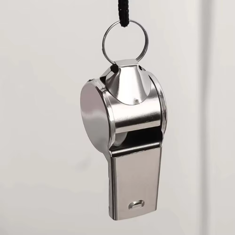 Silbato metálico fuerte de acero inoxidable con cuerda para eventos - imagen 5