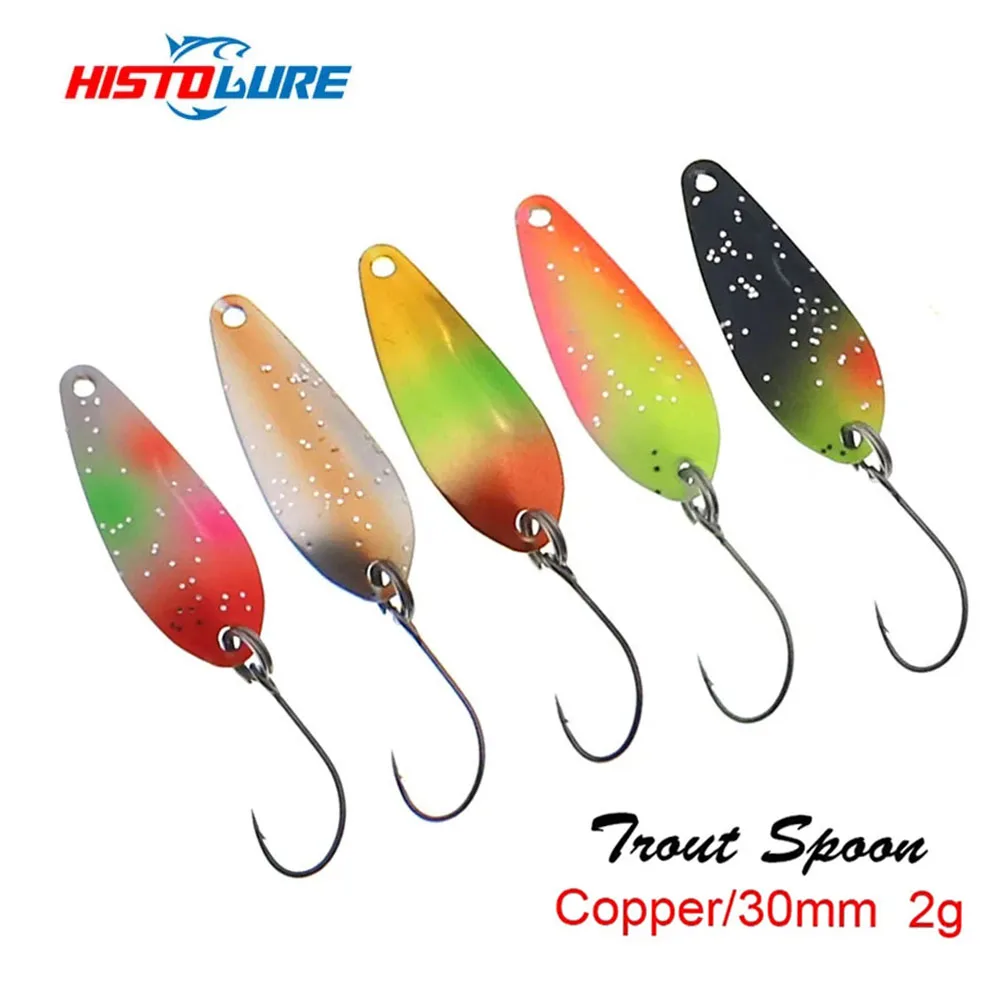 Cuchara metálica 30mm – Spinner de cobre para trucha y perca - imagen 2