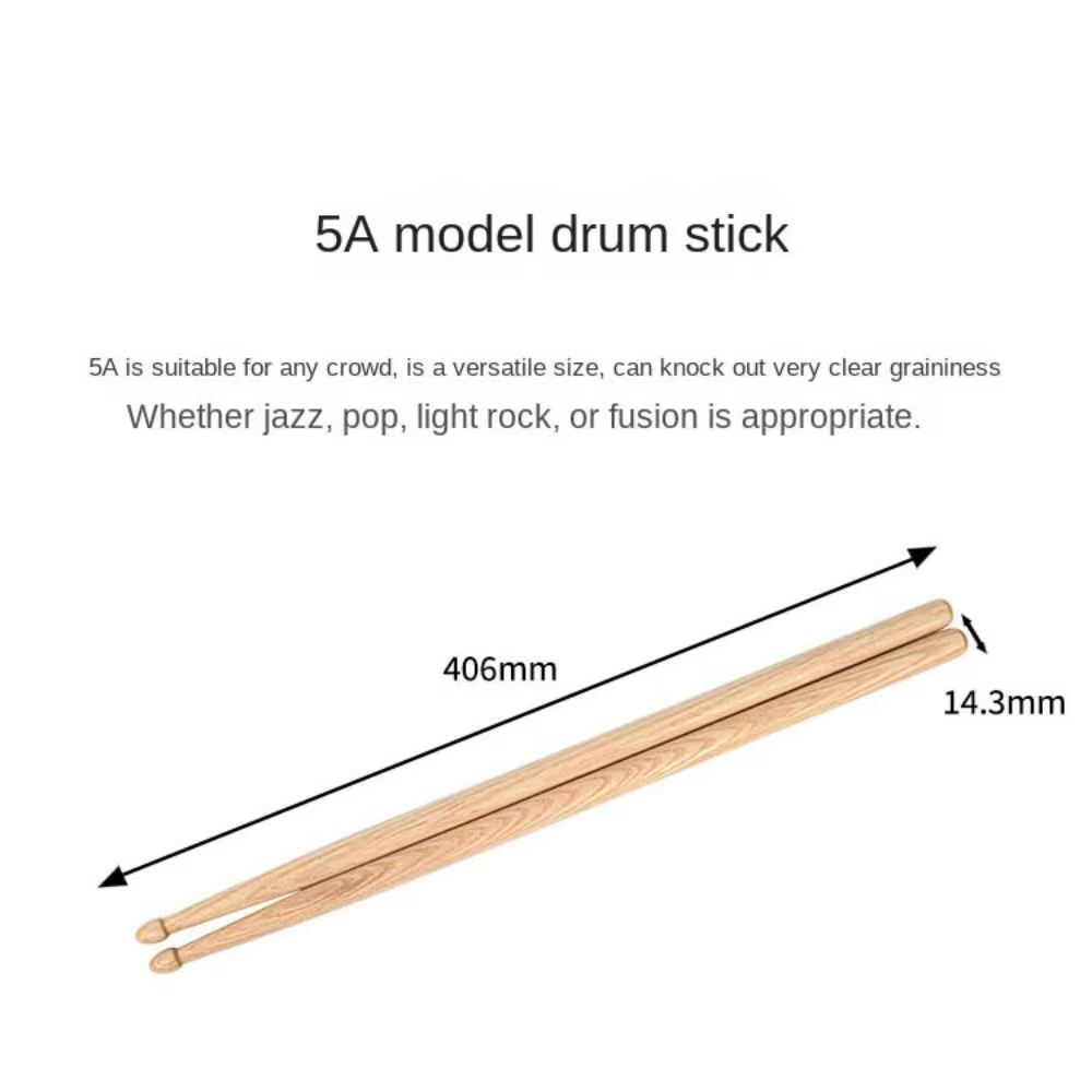 Par de baquetas de madera para batería y percusión