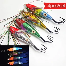 Señuelos luminosos para calamares y camarones con anzuelo