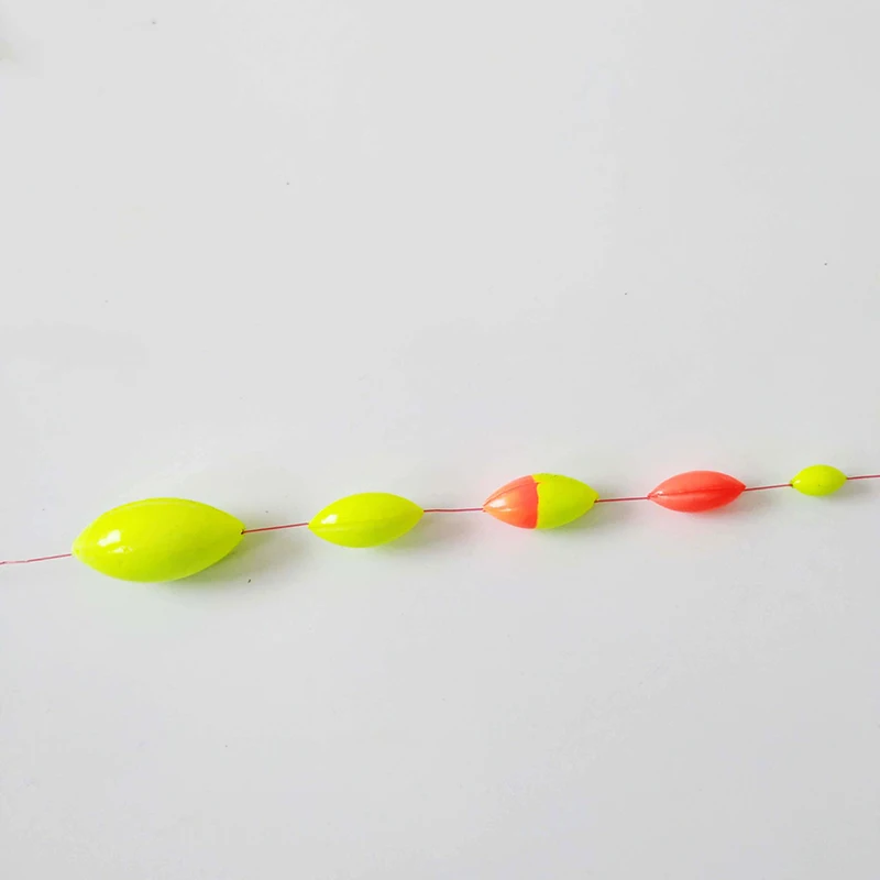 Mini flotador ovalado bicolor rojo/amarillo para pesca - imagen 3