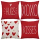 Fundas de almohada de lino rojo para sofá y dormitorio