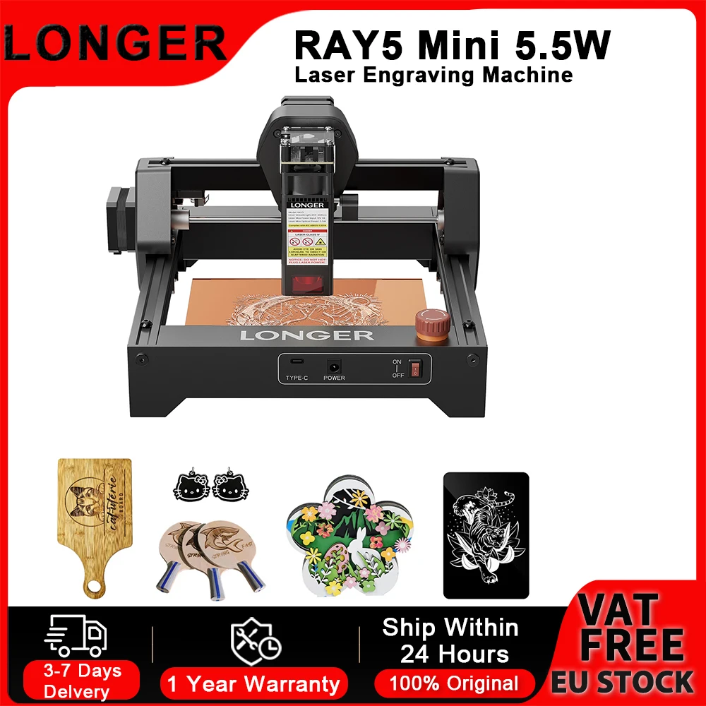 Longer Ray5 mini 5.5W – Grabador láser de alta velocidad para bricolaje