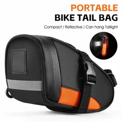 Bolsa trasera impermeable ultraligera con reflectores para bicicleta