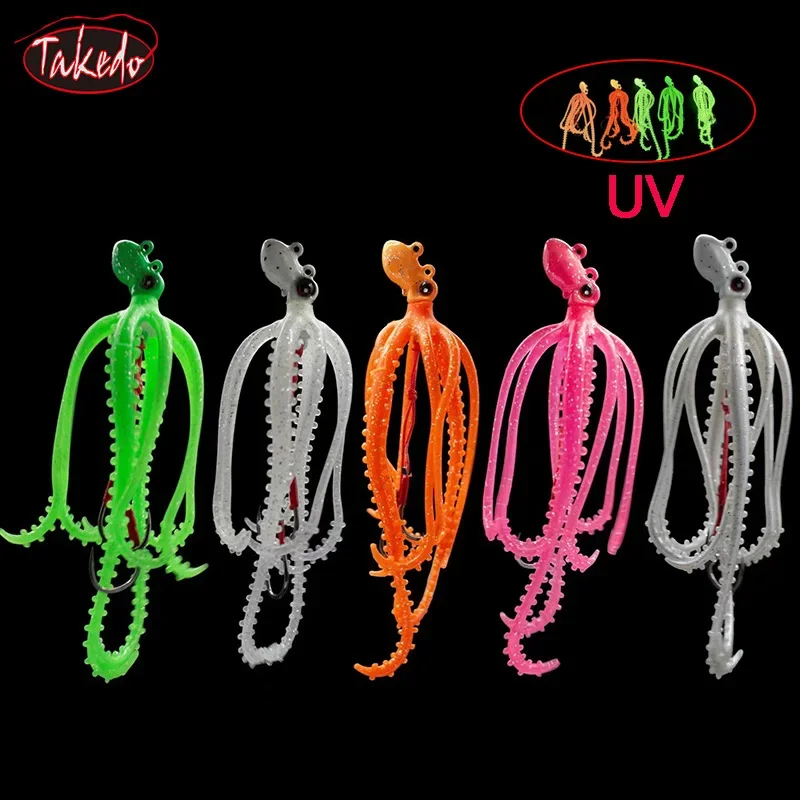 Octopus Takedo Señuelo Pulpo Luminoso con Anzuelos - imagen 5