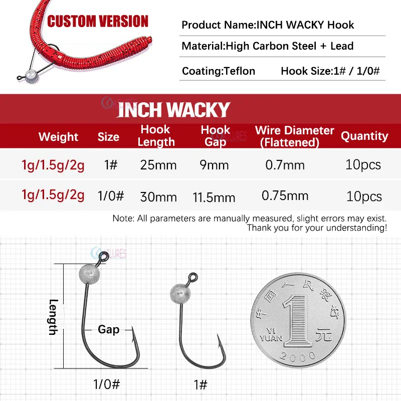 Anzuelo Jig Wacky Rig anti-enredos para vinilo de lubina y lucio - imagen 3