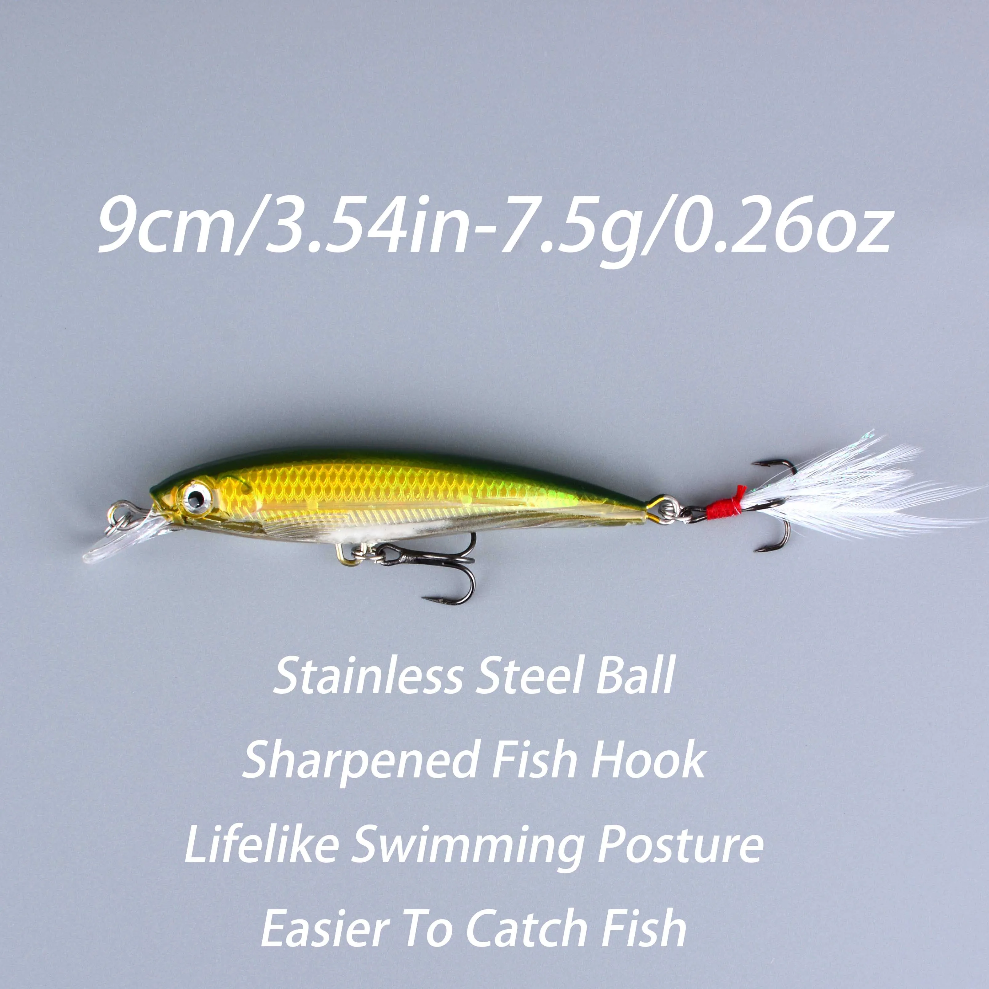 Señuelos Minnow Larser para lubina, cebo artificial con gancho plumas - imagen 2