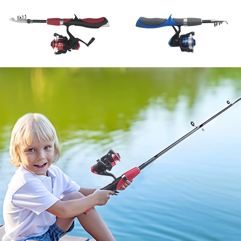 Set Caña Telescópica para Niños con Carrete – Agua Dulce y Mar