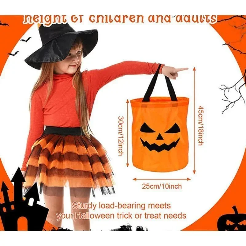 Cesta de dulces plegable con luz LED calabaza Halloween - imagen 4