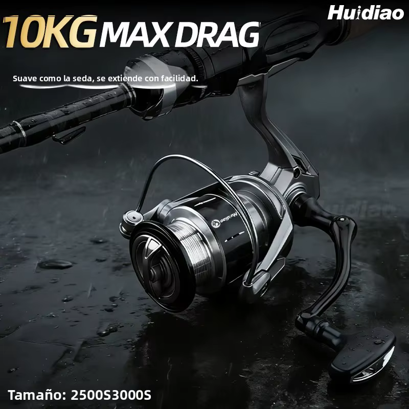 Carrete Giratorio HUIDIAO FC 2500/3000 – Arrastre 10 kg para Lubina y Trucha - imagen 4