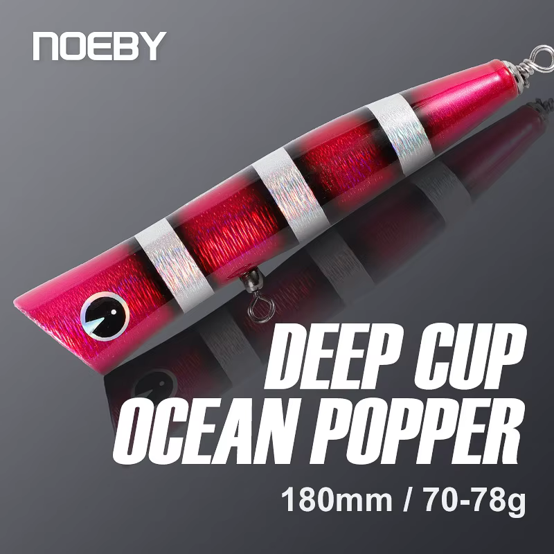 Noeby Popper de madera para pesca en superficie en agua salada
