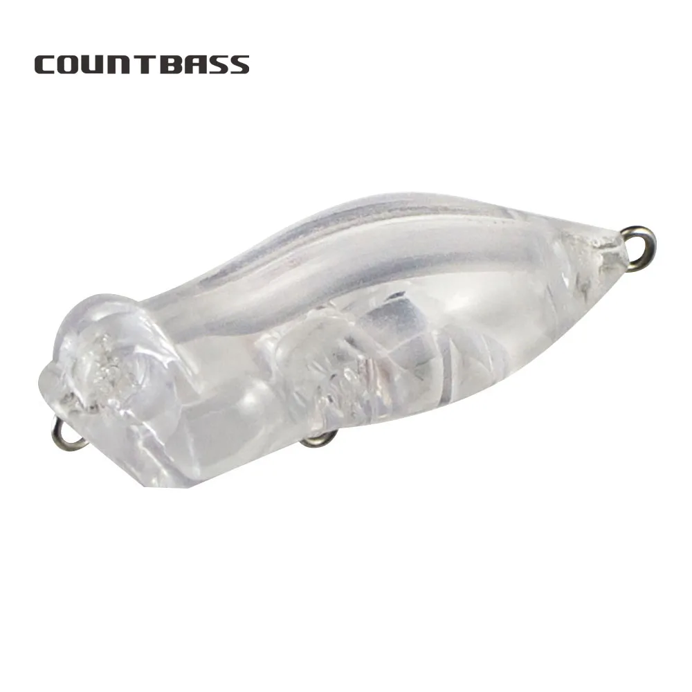 Countbass Popper blanco flotante sin pintar Wobbler rana para spinning