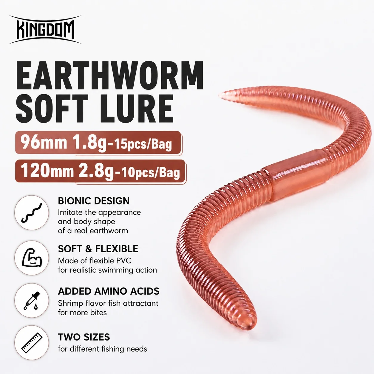 Kingdom Swimbait blando 96-120mm hundimiento lento