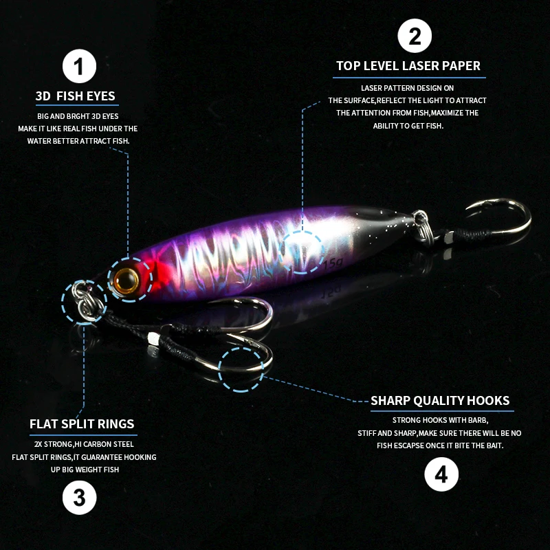 LETOYO Metal Jig Offshore con anzuelos para lucio y lucioperca - imagen 4