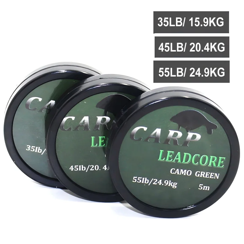 Línea leadcore para carpa en camuflaje verde/marrón