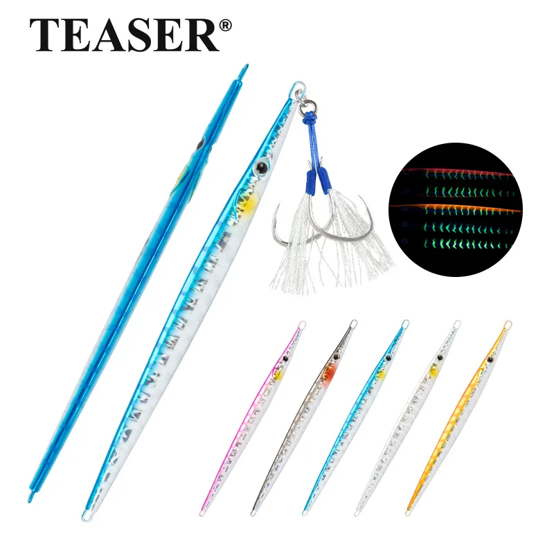 Señuelo TEASER J109 hundimiento rápido luminiscente caballa y pescada - imagen 3