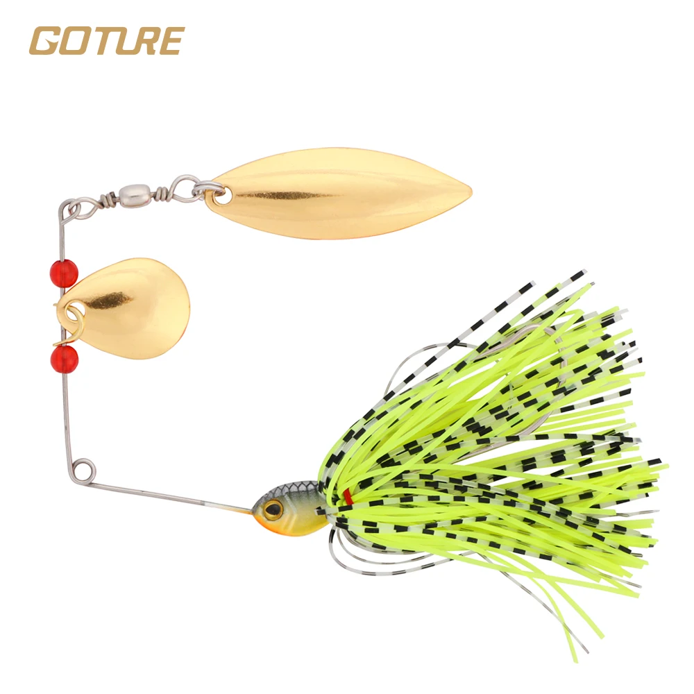 Goture Spinnerbait doble aspa con falda de silicona – anti-enredos - imagen 3