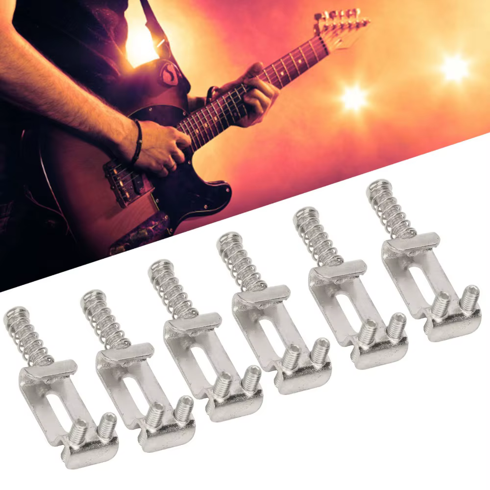 Sillines Vintage para Guitarra Eléctrica – Metal Plateado 10,5mm - imagen 4