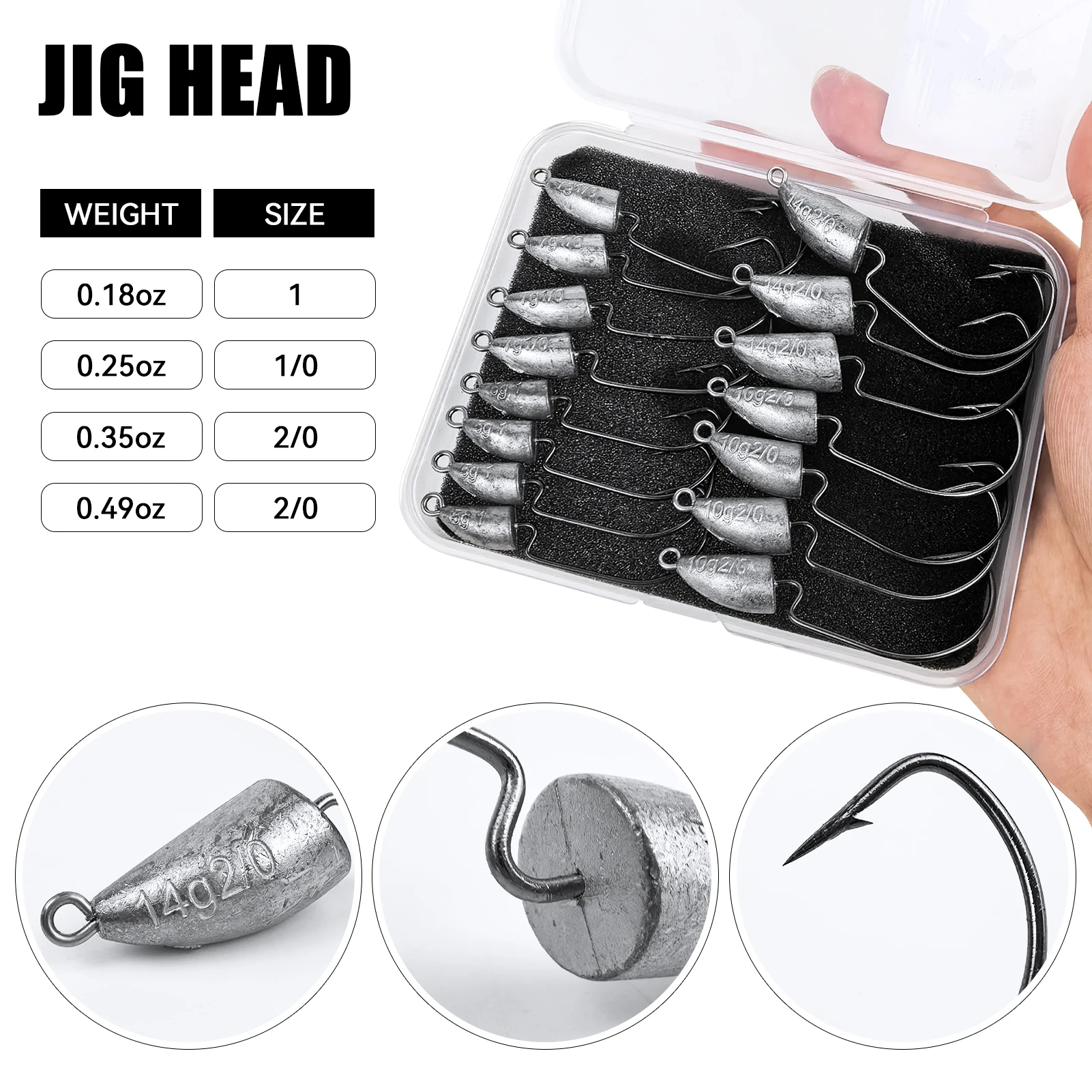 FREE FISHER Anzuelos Jig Head con eslabón para vinilo y gusano - imagen 4