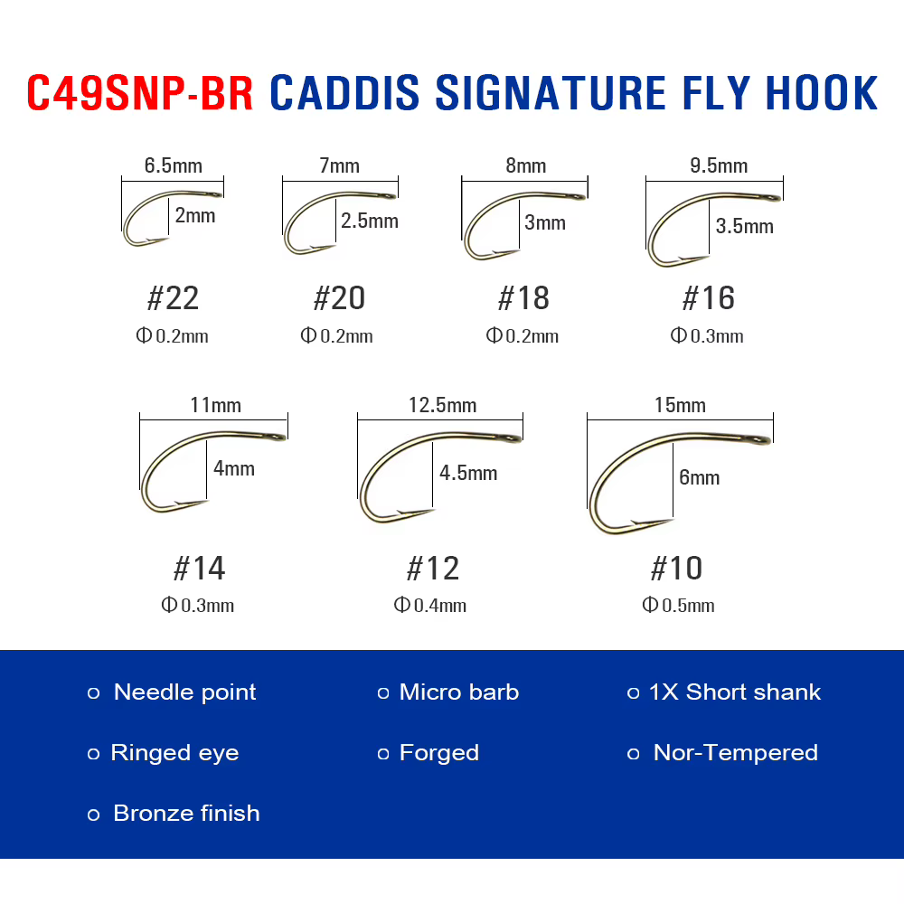 Mustad Anzuelos de atado de mosca con púas color bronce para pesca - imagen 4