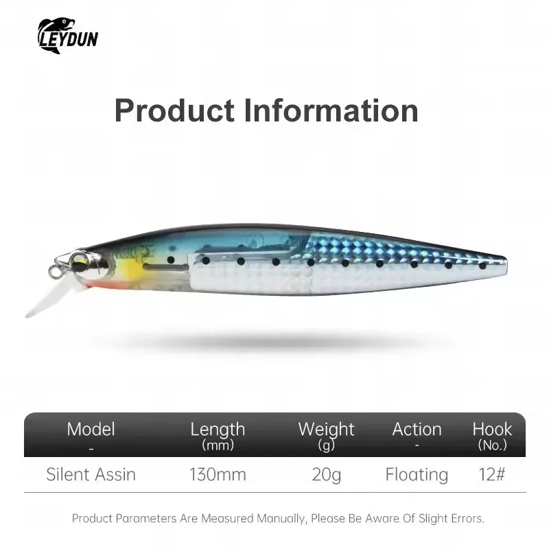 Wobbler Leydun 130mm – Flotante tipo pececillo para lucio y lubina - imagen 3
