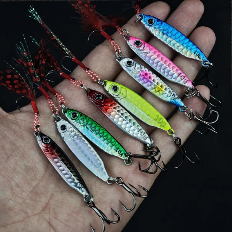 Ackibbik Cuchara de jigging plantilla fundida en metal agua salada - imagen 4