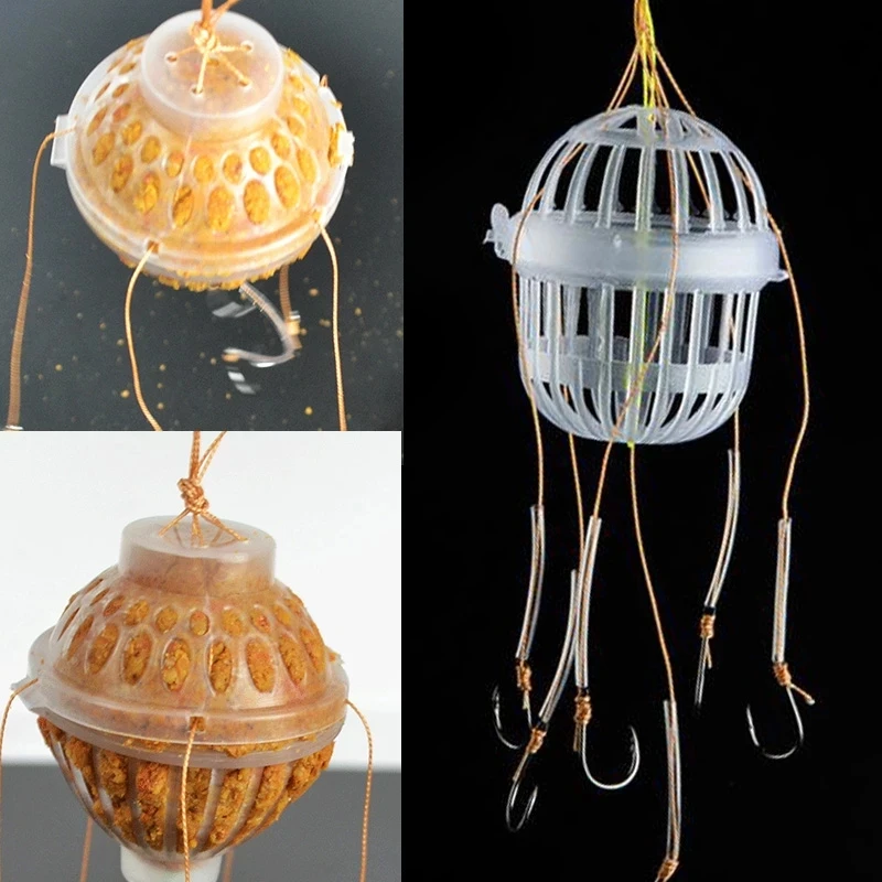 Jaula cebadora para carpa en acero al carbono con seis palas plásticas - imagen 5