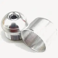 Tapón inferior de caña plateado con tornillo y funda metálica