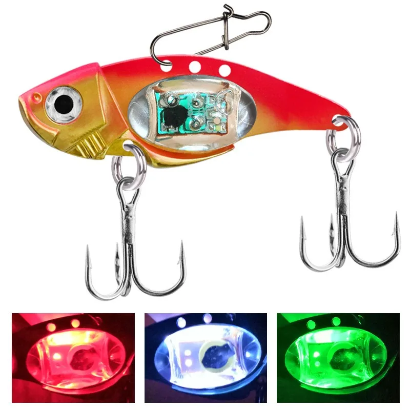 Luz LED intermitente para pesca electrónica, anzuelo triple - imagen 4