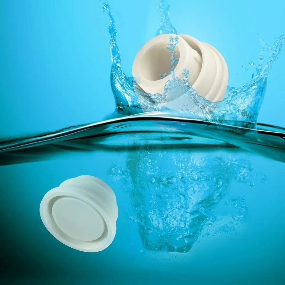 Tapones de goma de seguridad para escaleras de piscina, blancos - imagen 2