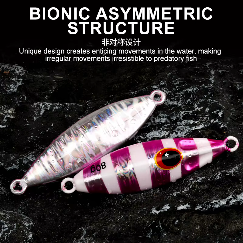 Jig Slow Bee Teaser J72 30-120g – Placa hierro hundimiento lento para costa nocturna - imagen 5