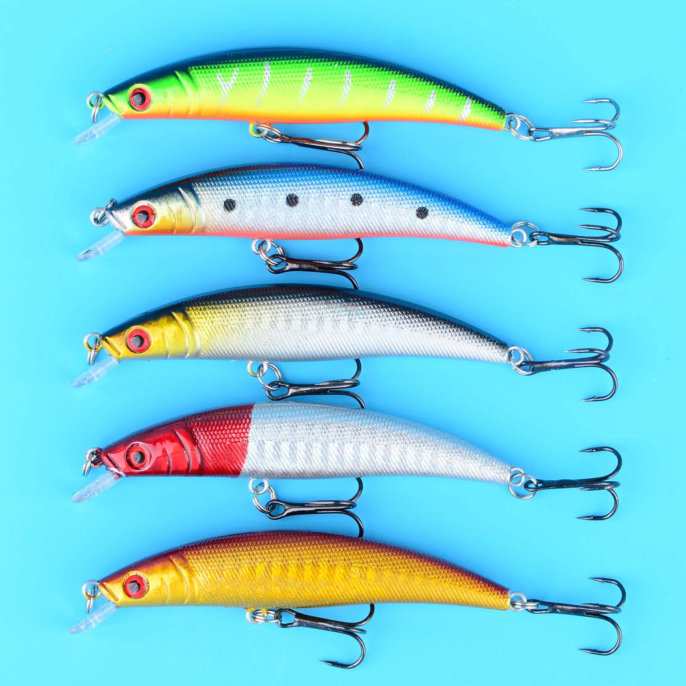 Crankbait Minnow flotante con ojos 3D láser para lubina y lucio