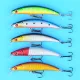 Crankbait Minnow flotante con ojos 3D y láser para lubina y lucio