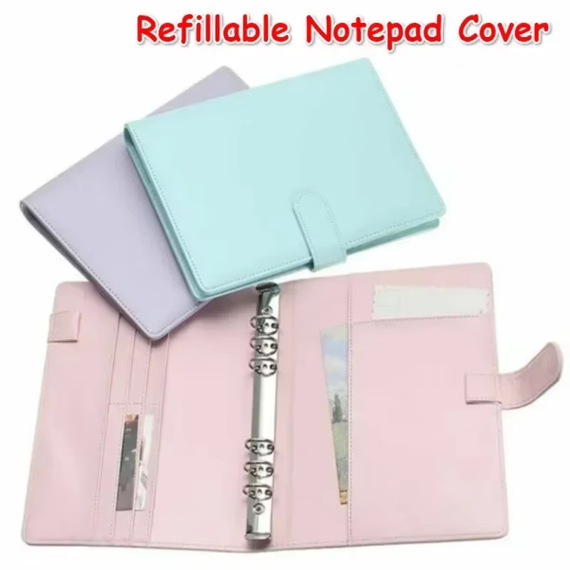 Cuaderno de pesca recargable Vintage cuero – Organizador documentos A5 - imagen 4