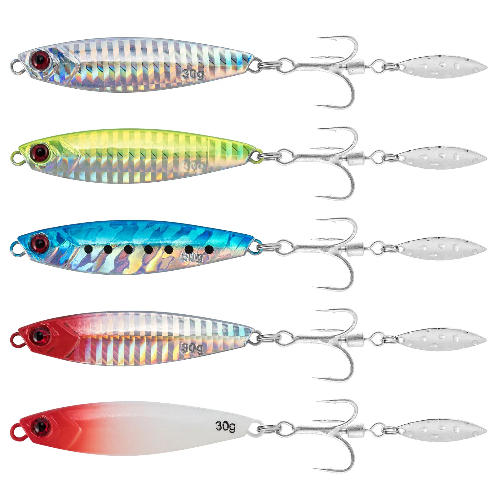 Cucharas metal lubina agua salada señuelos giratorios para pesca