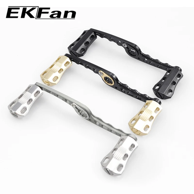 Manivela de carrete baitcasting EKFan en forma de S, doble perilla
