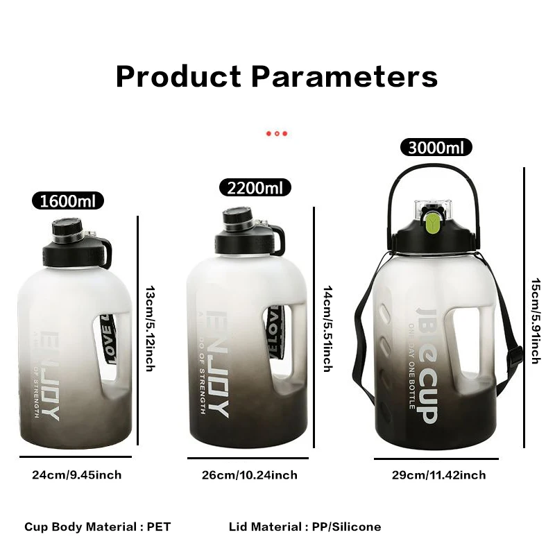 Botella agua gran capacidad con asa para pesca deportiva - imagen 3