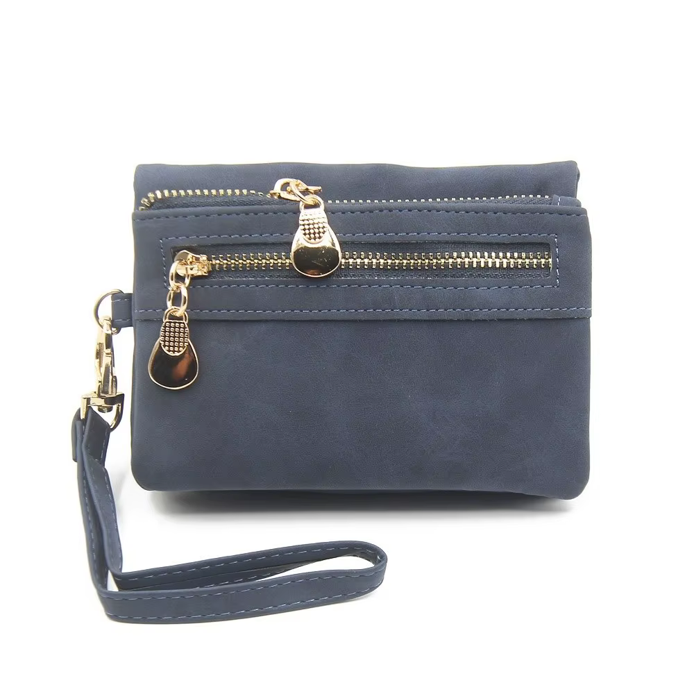 Cartera mujer piel PU plegable cremallera múltiples tarjetas - imagen 3