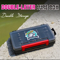 TSURINOYA Caja de señuelos impermeable doble capa ajustable