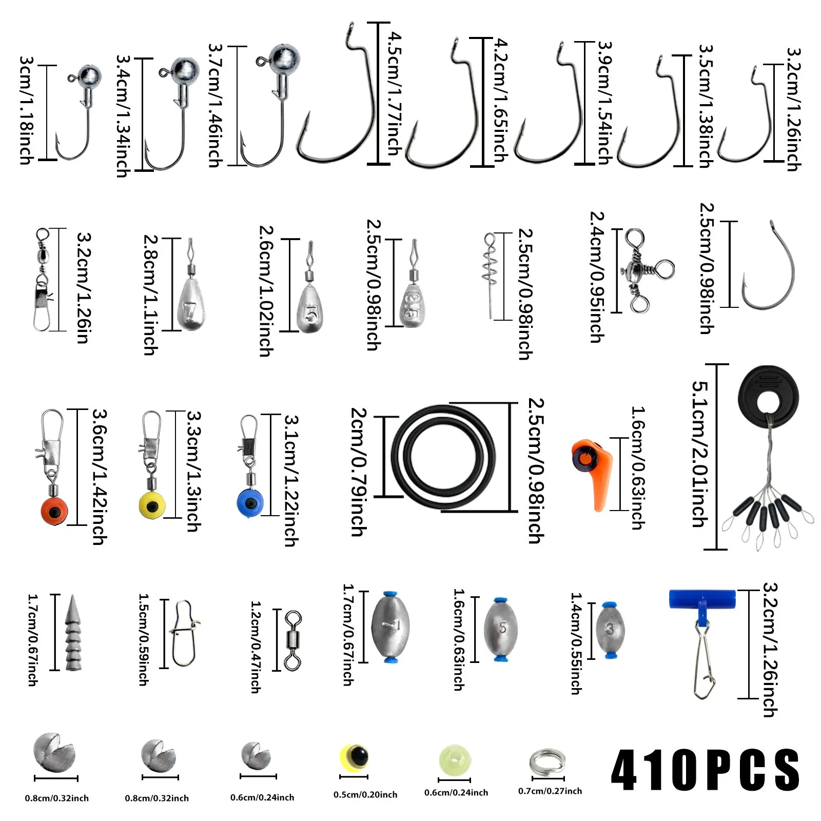 Kit accesorios para señuelos con topes flotantes y giratorios