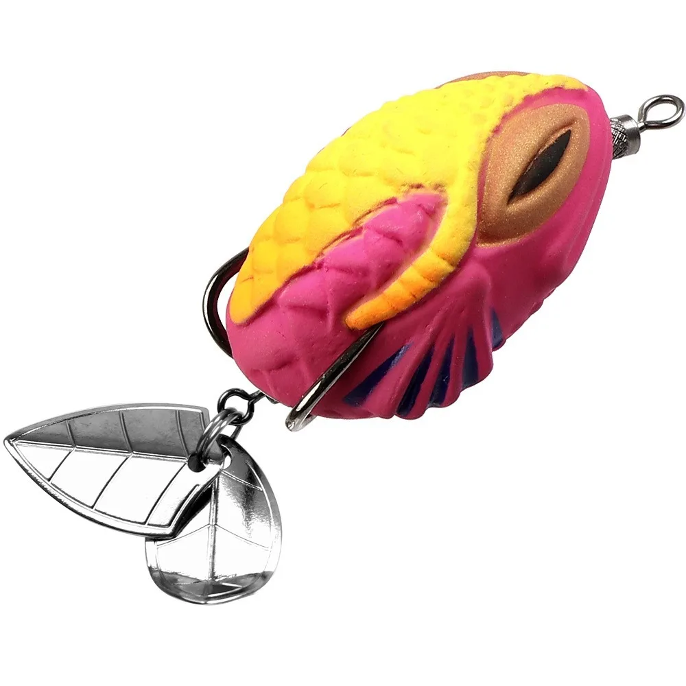 Señuelo de rana de goma con ojos 3D y colores vivos